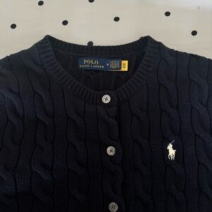 Polo Ralph Lauren Navy Cable Knit Women's Cardigan Sweater Size M